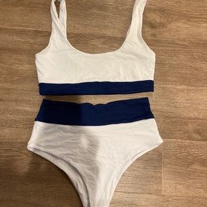 SHORE blue and white bikini